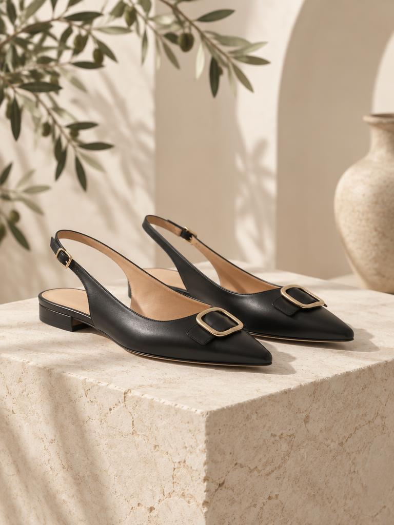 Midnight Slingback Flats