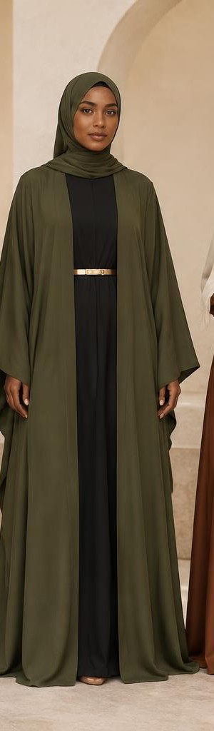 Olive Open Abaya