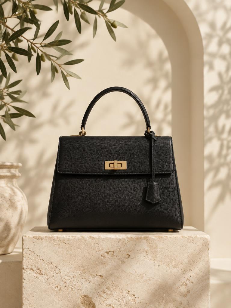 Noir Top-Handle Bag