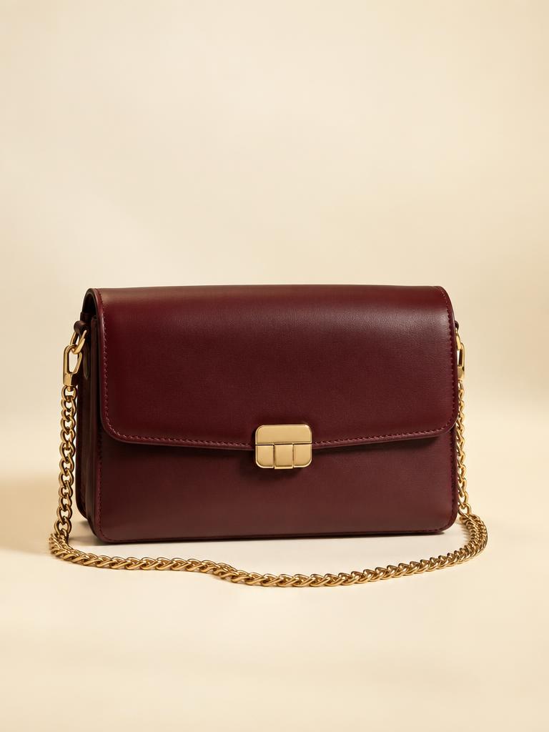 Burgundy Chain Crossbody