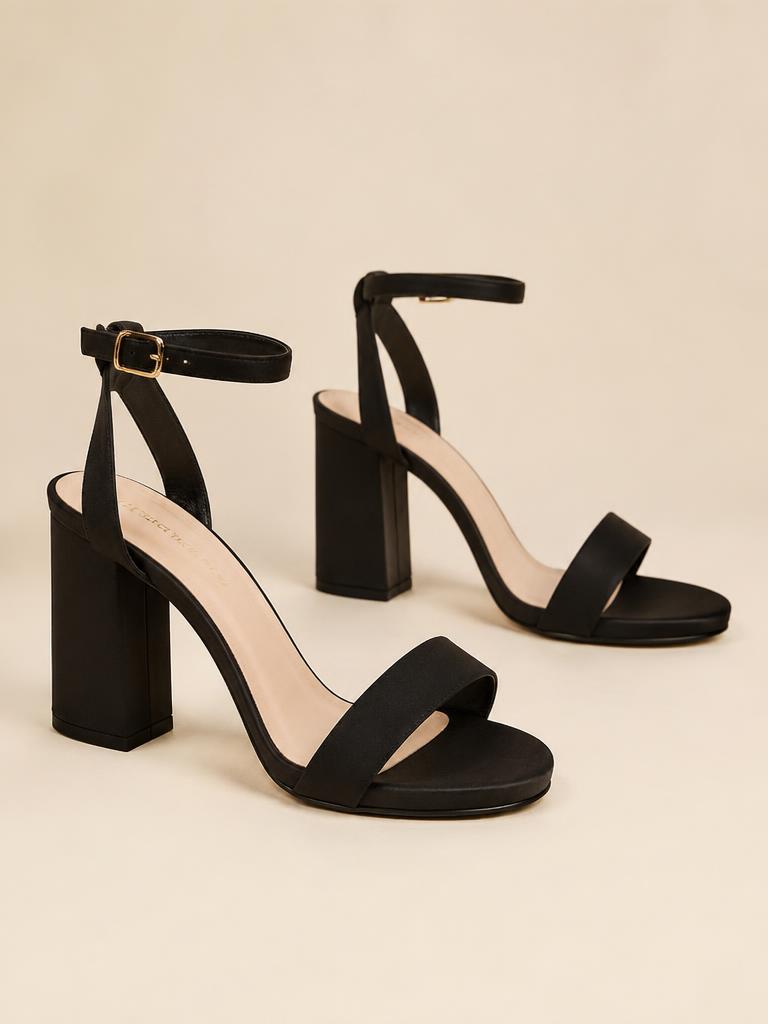 Noir Block-Heel Sandals