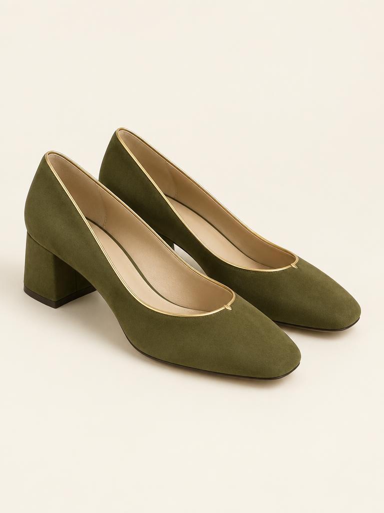 Olive Suede Flats